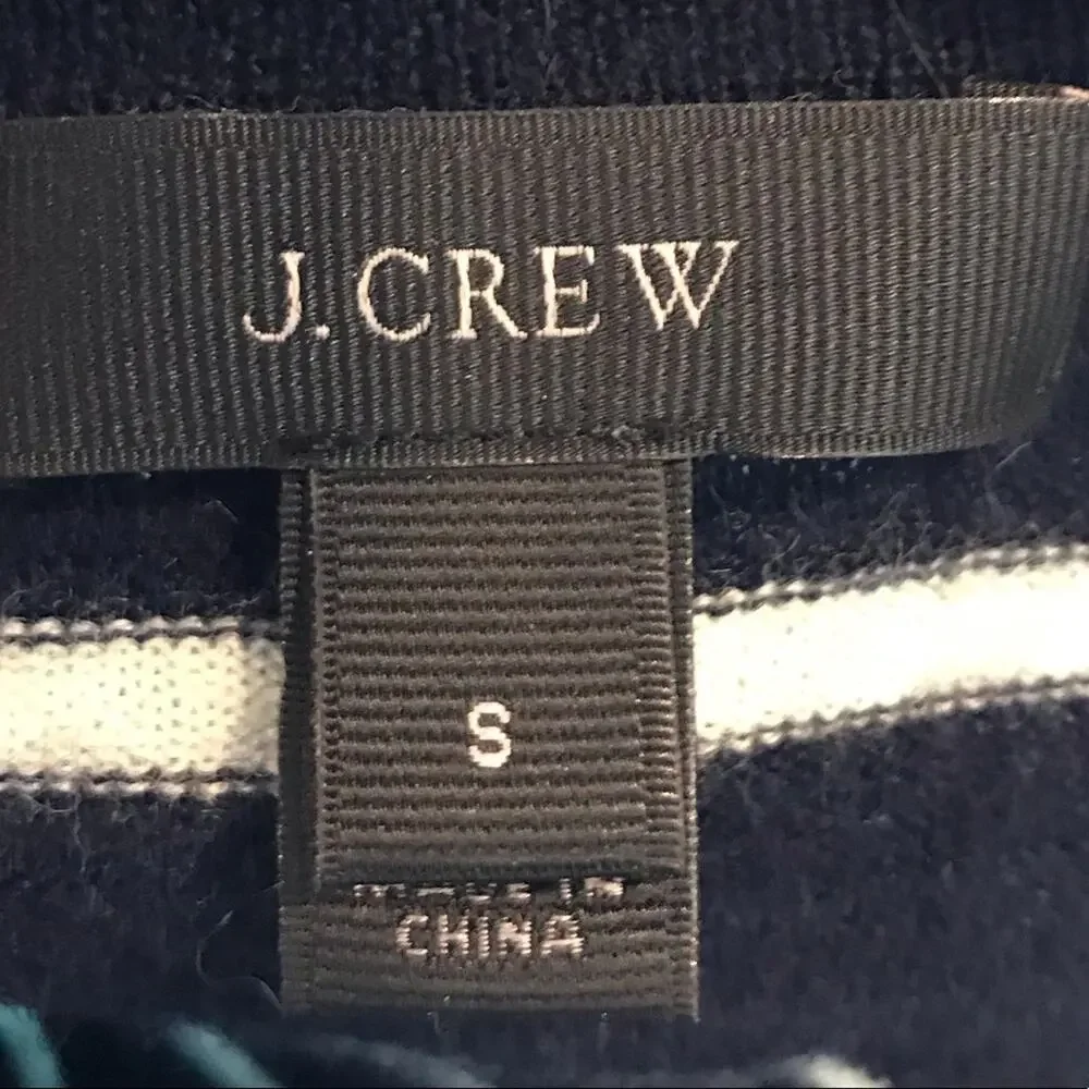 J. Crew Striped Merino Wool Crew Neck Sweater S